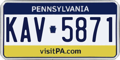 PA license plate KAV5871