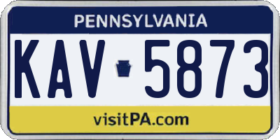 PA license plate KAV5873