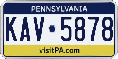 PA license plate KAV5878