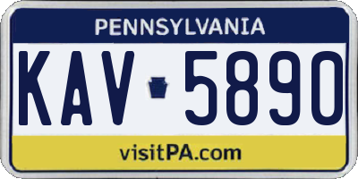 PA license plate KAV5890