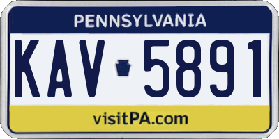 PA license plate KAV5891