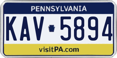 PA license plate KAV5894