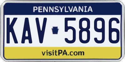 PA license plate KAV5896