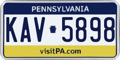 PA license plate KAV5898
