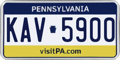 PA license plate KAV5900