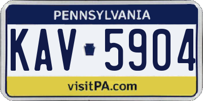 PA license plate KAV5904