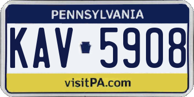 PA license plate KAV5908