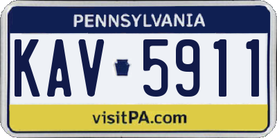 PA license plate KAV5911