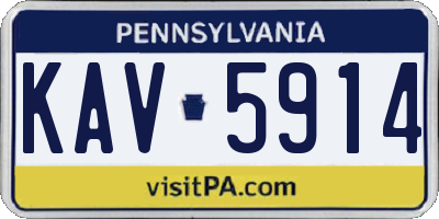 PA license plate KAV5914