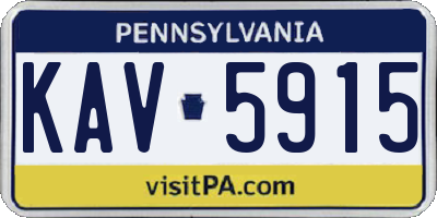 PA license plate KAV5915