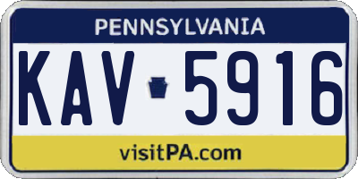 PA license plate KAV5916