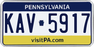 PA license plate KAV5917