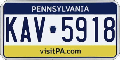 PA license plate KAV5918