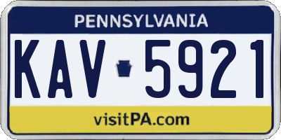 PA license plate KAV5921