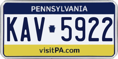 PA license plate KAV5922