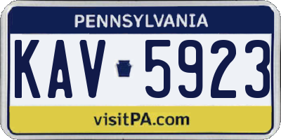 PA license plate KAV5923