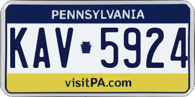 PA license plate KAV5924