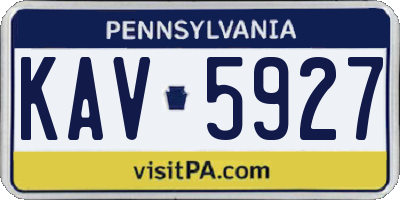 PA license plate KAV5927