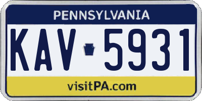 PA license plate KAV5931