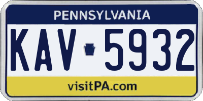 PA license plate KAV5932
