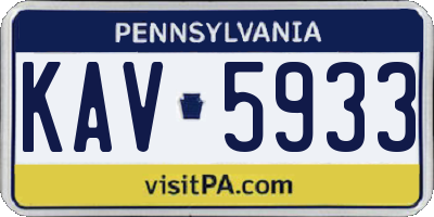 PA license plate KAV5933