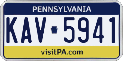 PA license plate KAV5941