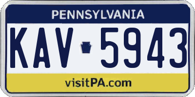 PA license plate KAV5943
