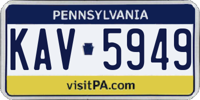 PA license plate KAV5949