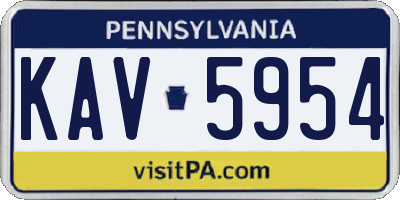 PA license plate KAV5954