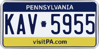 PA license plate KAV5955