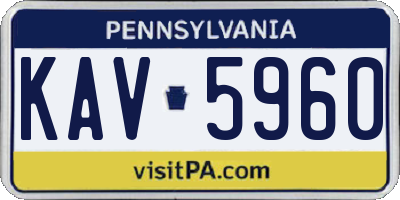 PA license plate KAV5960