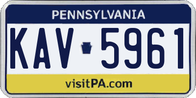 PA license plate KAV5961