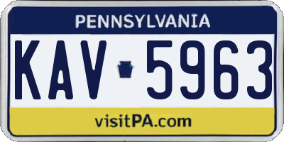 PA license plate KAV5963