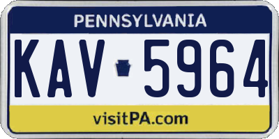 PA license plate KAV5964