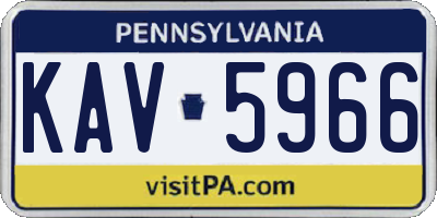 PA license plate KAV5966