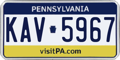 PA license plate KAV5967