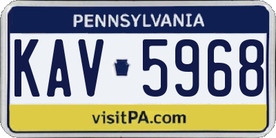 PA license plate KAV5968