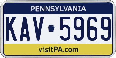 PA license plate KAV5969