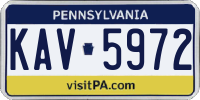 PA license plate KAV5972