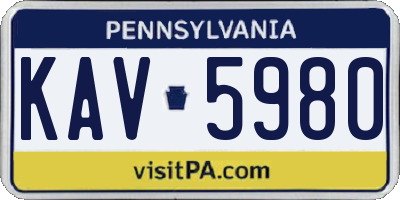 PA license plate KAV5980