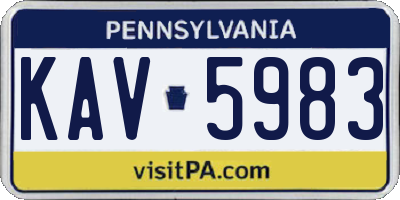PA license plate KAV5983