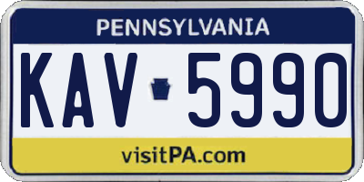 PA license plate KAV5990