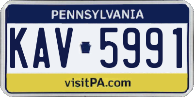PA license plate KAV5991