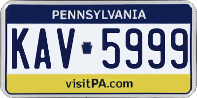 PA license plate KAV5999