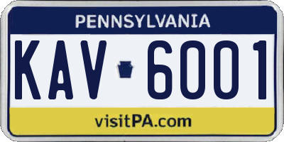 PA license plate KAV6001