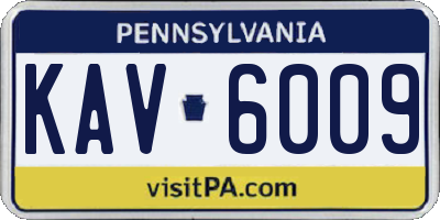 PA license plate KAV6009