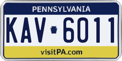 PA license plate KAV6011