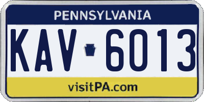 PA license plate KAV6013