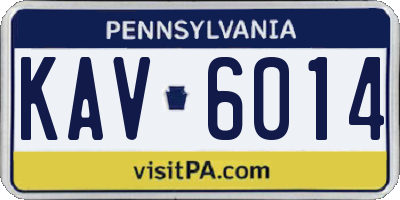 PA license plate KAV6014