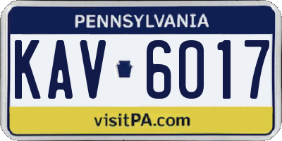 PA license plate KAV6017